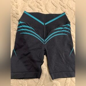 Gymshark Black and Teal Apex Shorts